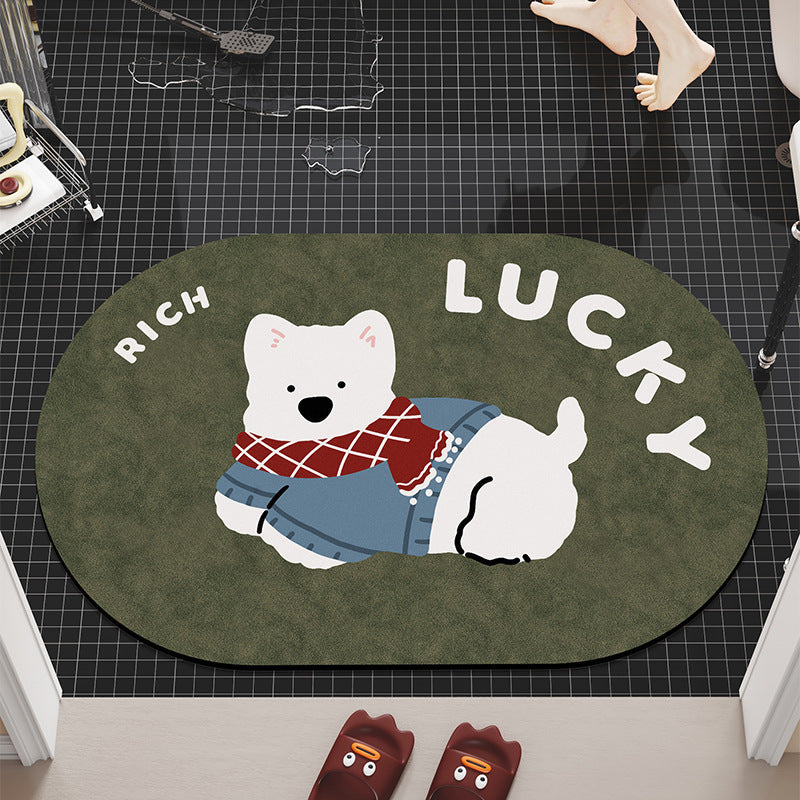 Cartoon Dog-Themed Bath Mat