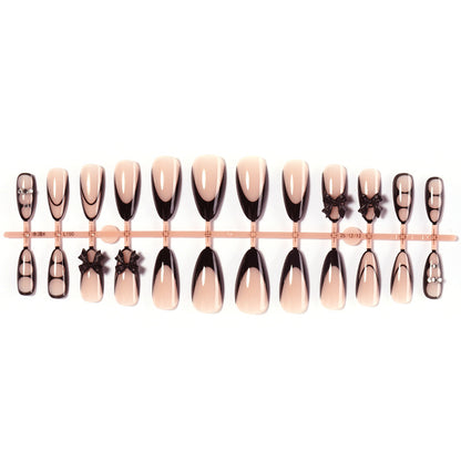Ombre Press-On Nail Set with Decorative Elements Acalora