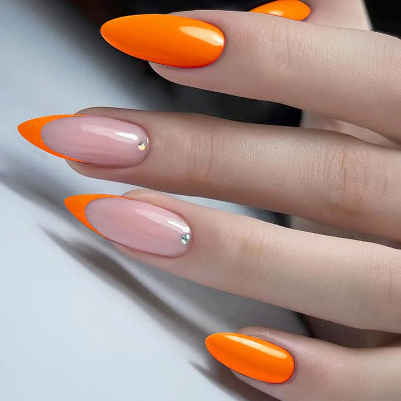 Stiletto Shape Press-On Nail Set with Decorative Elements Acalora