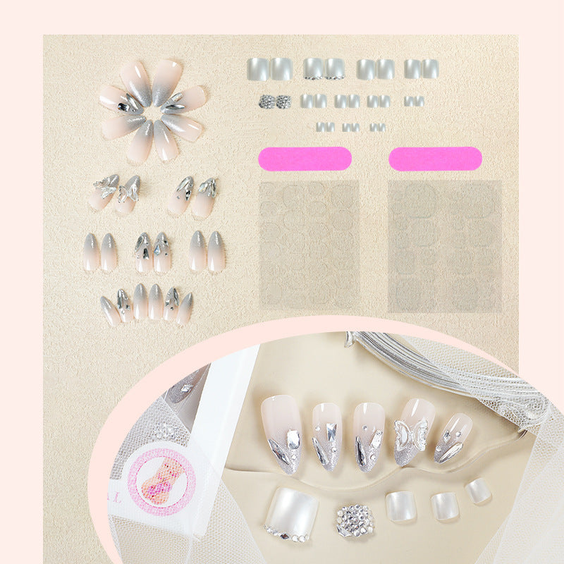 Glamorous Rhinestone Accented Press-On Nails Acalora
