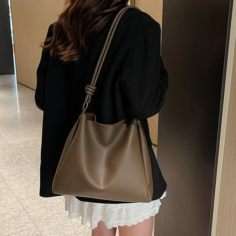 Minimalist Faux Leather Hobo Bag Acalora