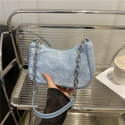 Stylish Chain-Handled Hobo Bag Acalora