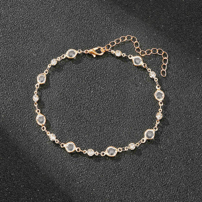 Elegant Rhinestone Chain Anklet Acalora