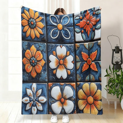 Decorative Floral Art Throw Blanket