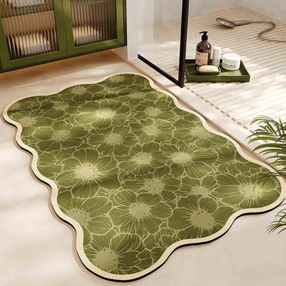 Floral Pattern Bath Mat