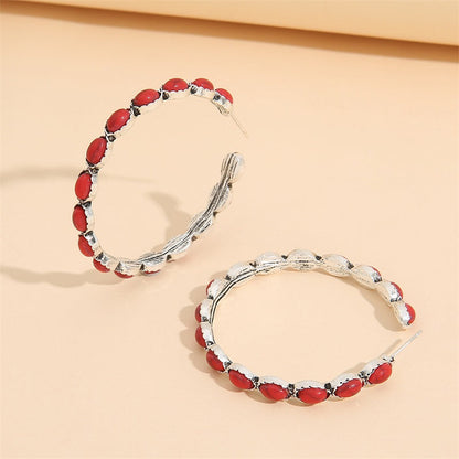 BowLift | Vintage C-Shaped Turquoise Hoop Earrings