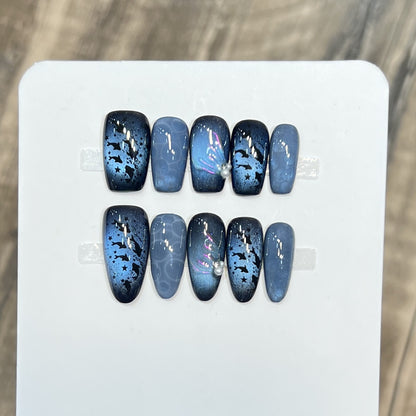 Elegant Stiletto Press-On Nail Set with Decorative Accents Acalora