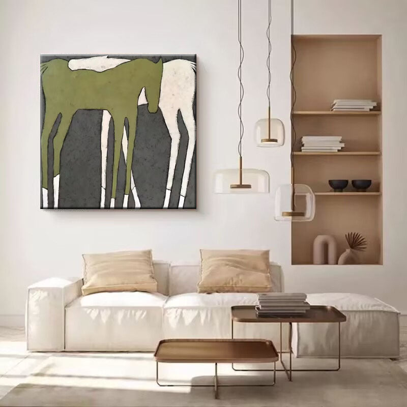 Abstract Horse-Themed Canvas Artwork