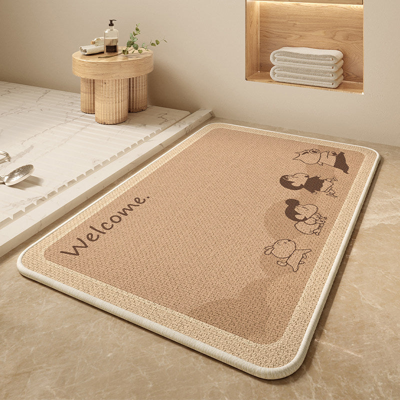 Cartoon Dog-Themed Bath Mat