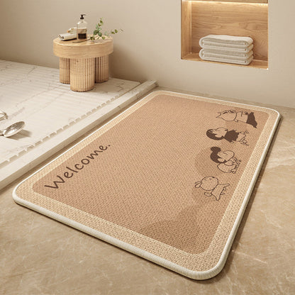 Cartoon Dog-Themed Bath Mat