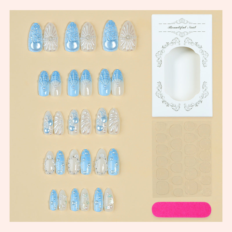 Artistic Nail Art Set with Gemstone Accents Acalora
