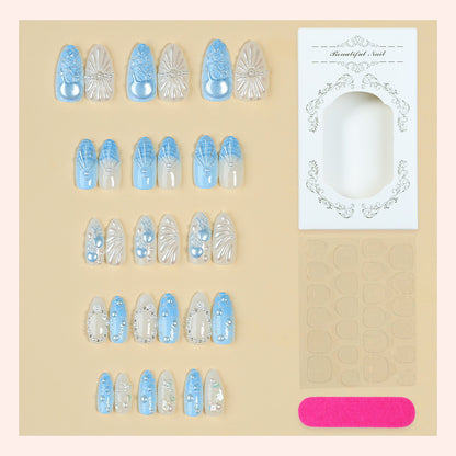 Artistic Nail Art Set with Gemstone Accents Acalora