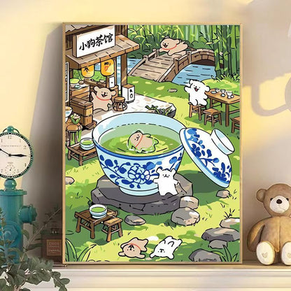 Playful Cartoon Dog Wall Art