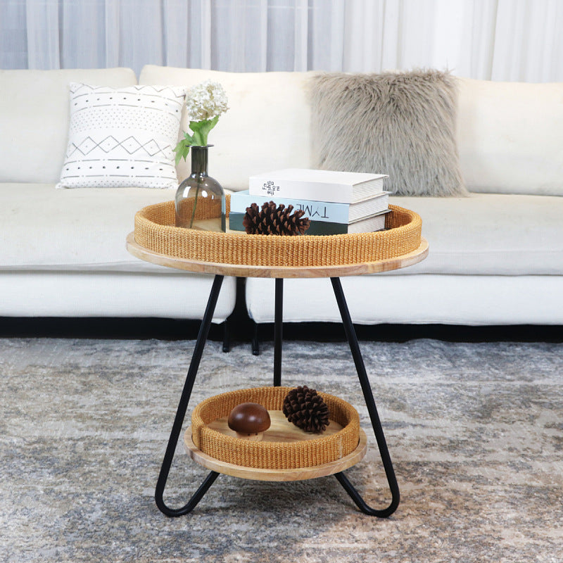 Decorative Round Woven Coffee Table Acalora