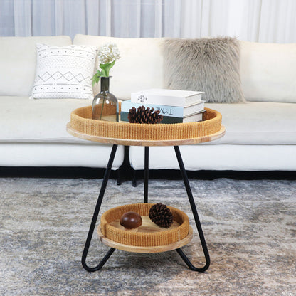 Decorative Round Woven Coffee Table Acalora