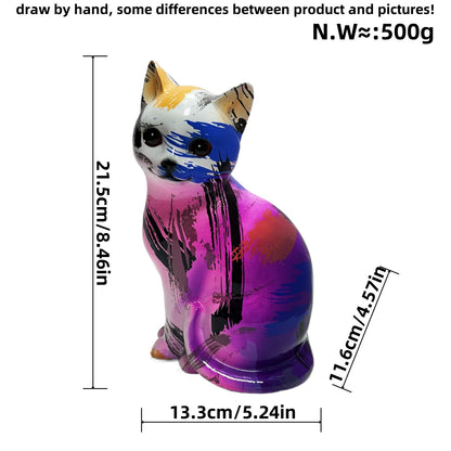 Artistic cat figurine in vibrant design Acalora