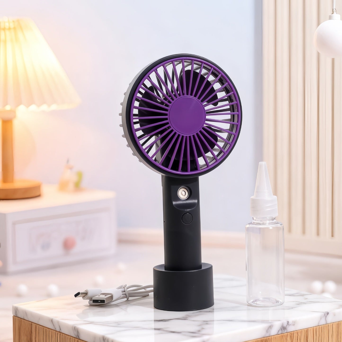 Women's portable hand fan with spray function Brehn