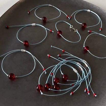 Adjustable Cord and Gemstone Bracelet Acalora