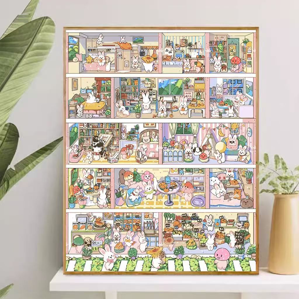 Playful Cartoon-Themed Art Canvas