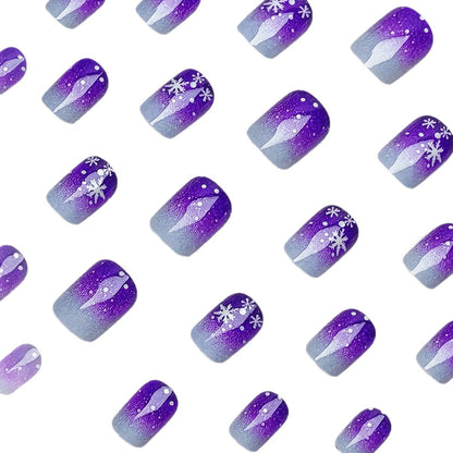 Sparkling Ombre Snowflake Nail Art Acalora