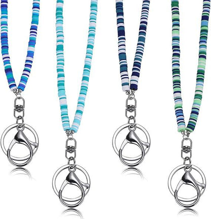 Colorful Beaded ID Badge Holder Lanyard Acalora
