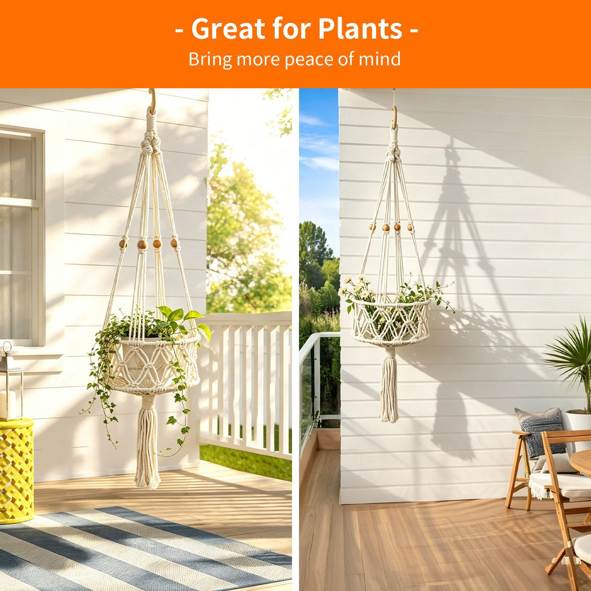 Hanging Plant Macrame Basket Acalora