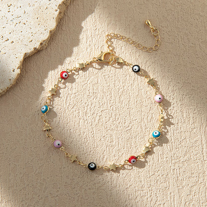 Colorful Beaded Charm Anklet Acalora