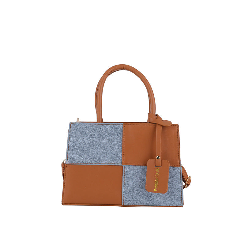 Geometric Patterned Handheld Tote Bag Acalora