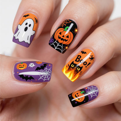 Halloween-Themed Decorative Press-On Nail Art Acalora