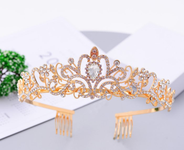 Ladies' Sparkling Crystal Tiara with filigree design wreath