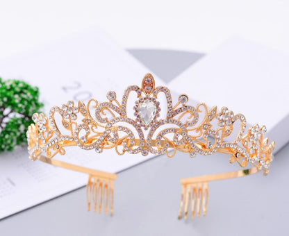 Ladies' Sparkling Crystal Tiara with filigree design wreath