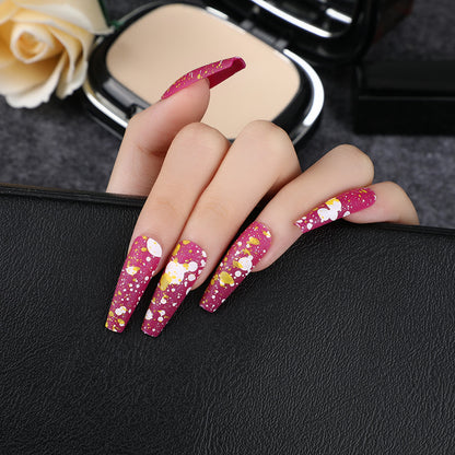 Artistic splatter design artificial nails Acalora