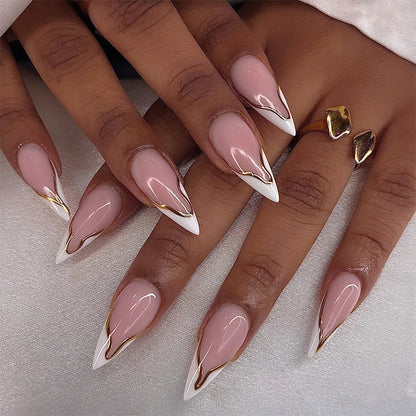 Premium Artistic Press-On Nail Set with Elegant Design Acalora