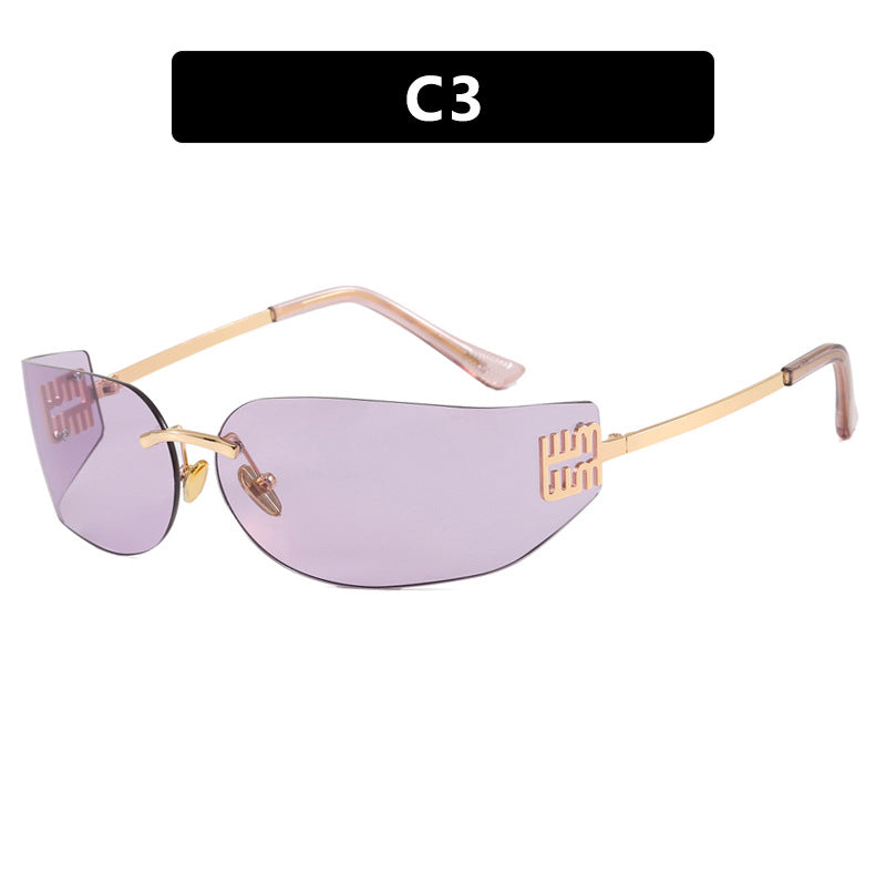 Women's futuristic designer sunglasses with unusual frame and UV protection Bowlift