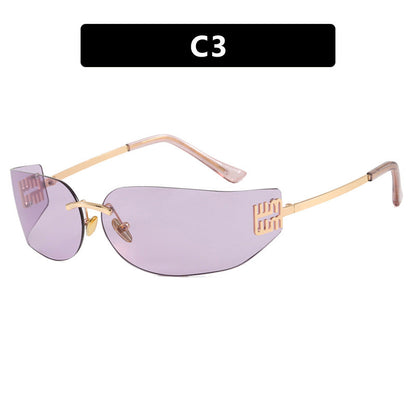 Women's futuristic designer sunglasses with unusual frame and UV protection Bowlift