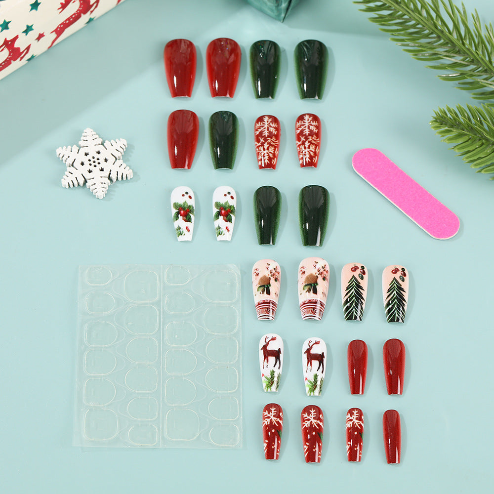 Artificial nails with festive Christmas designs Acalora