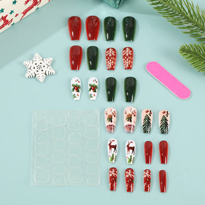 Artificial nails with festive Christmas designs Acalora