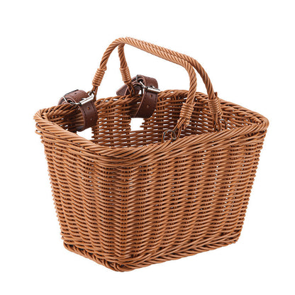 Women Handmade Basket with Leather Handles Bowlift