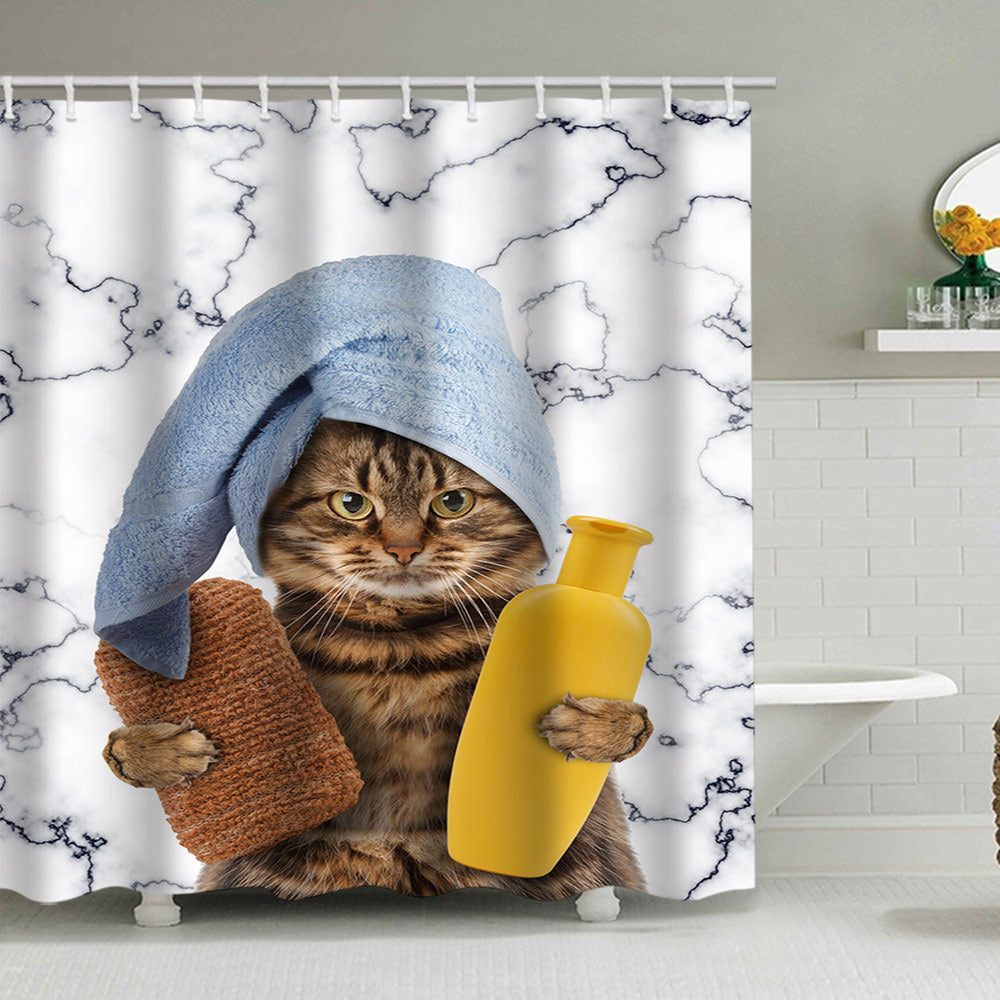 Artistic Dog Illustration Shower Curtain
