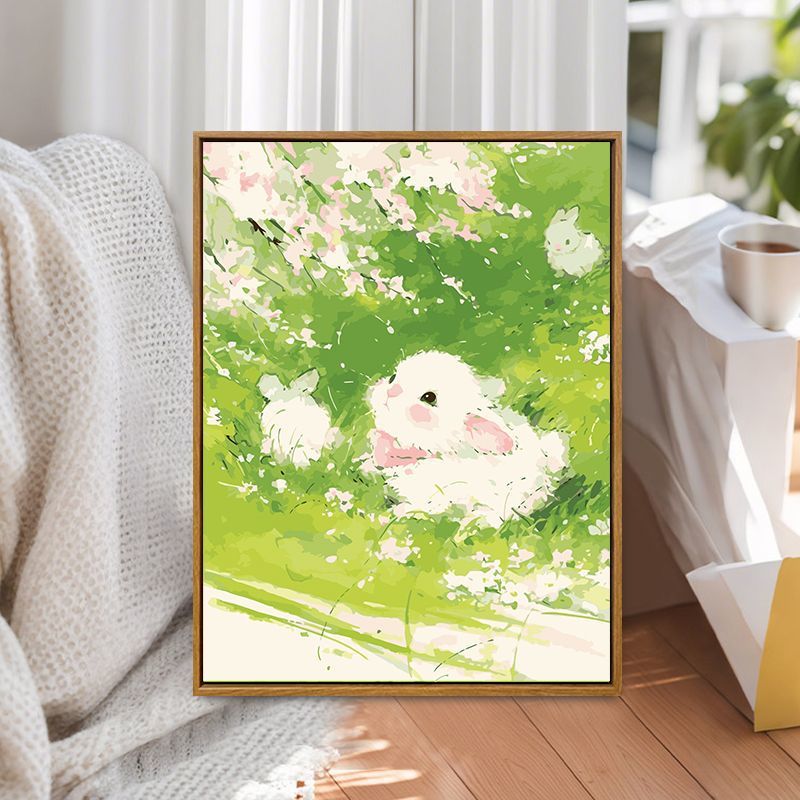 Whimsical Bunny Illustration Canvas Art