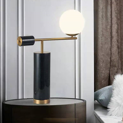 Contemporary Marble Table Lamp with Gold Accents