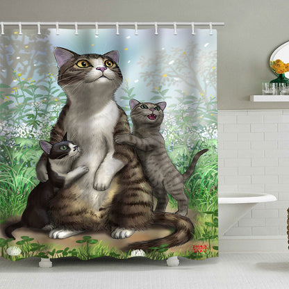 Artistic Dog Illustration Shower Curtain