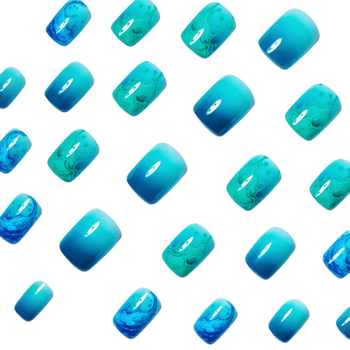 Artistic Wave-Inspired Nail Art Acalora