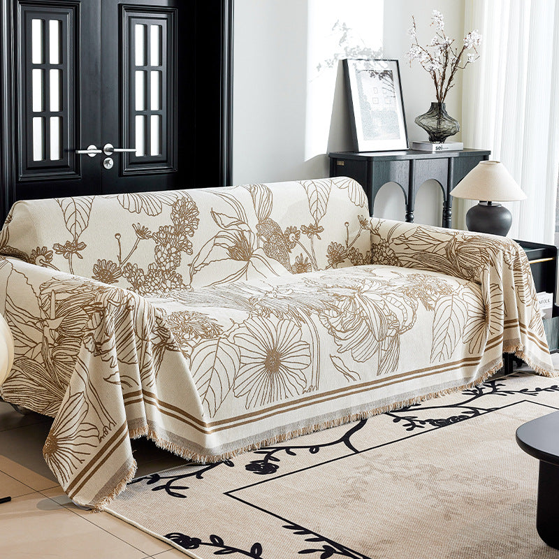 Artistic Floral Print Sofa Throw Blanket