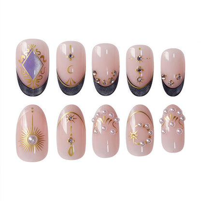 Celestial-Themed Press-On Nail Art Acalora