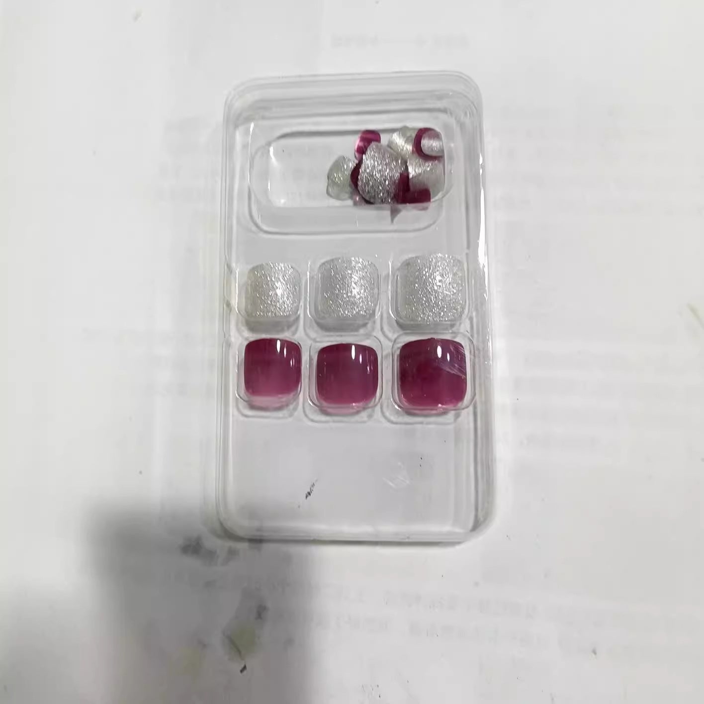 Premium Press-On Nail Set with Glitter and Gemstone Accents Acalora