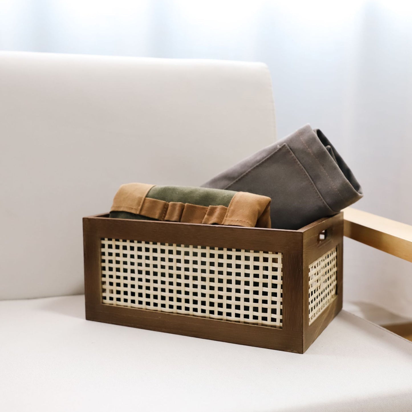Handcrafted storage basket with natural weave for home