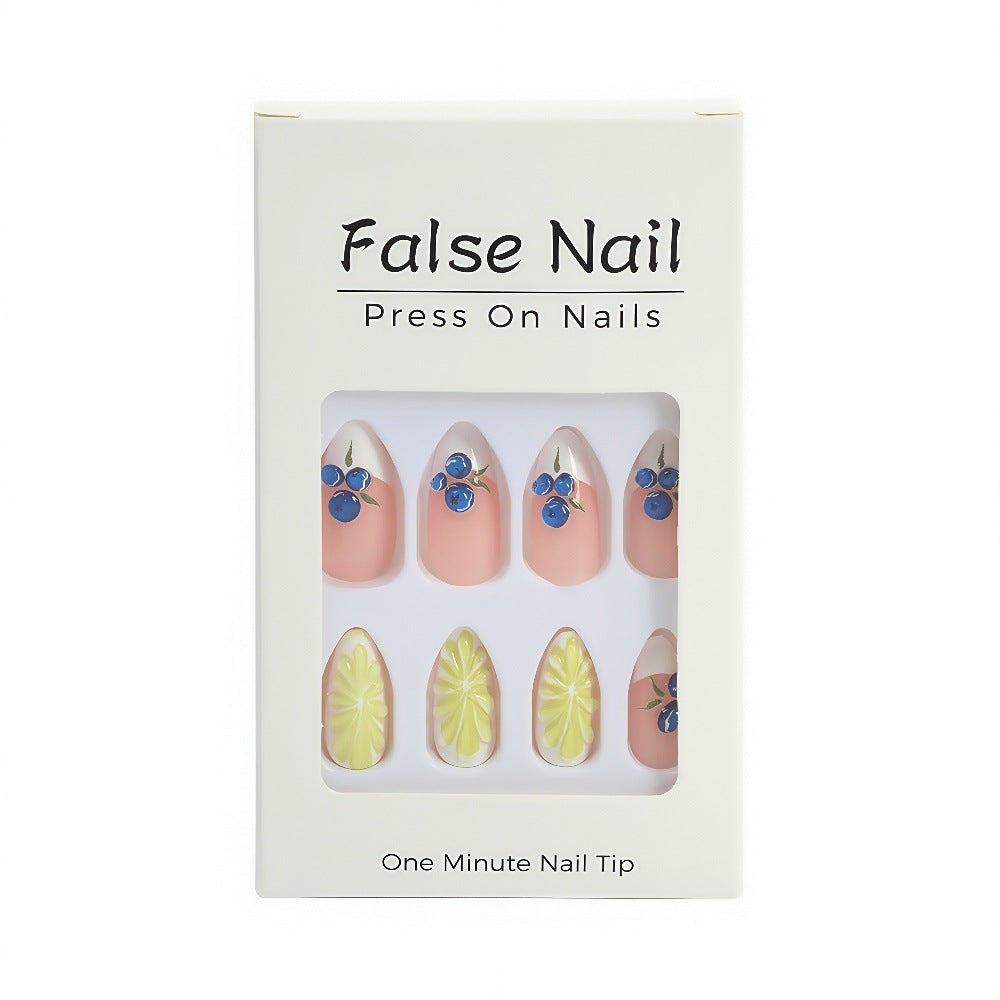 Artificial nails with elegant floral patterns and accents Acalora
