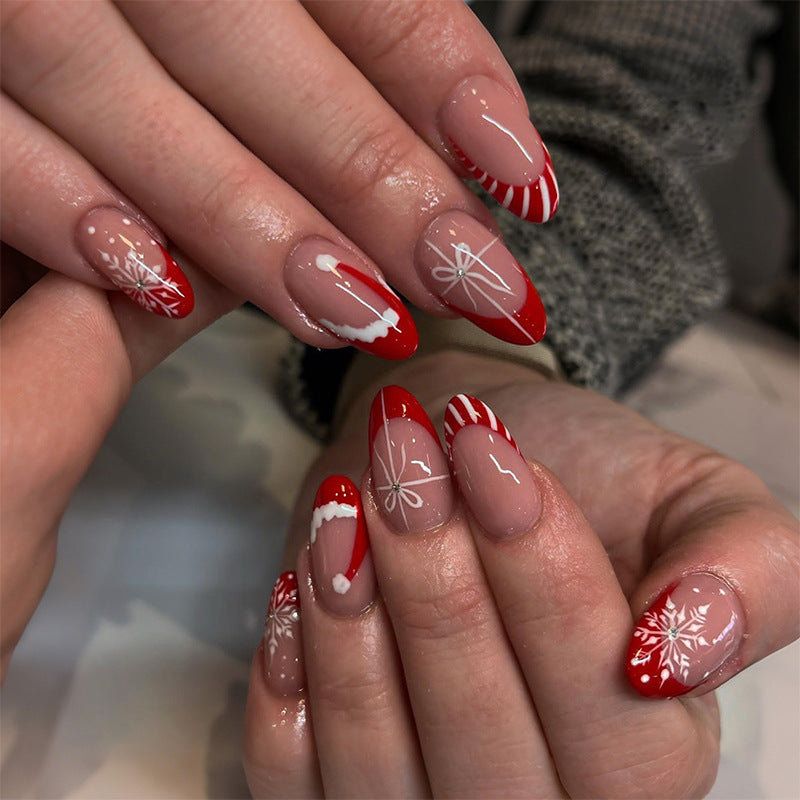 Winter-Themed Press-On Nail Art Set Acalora