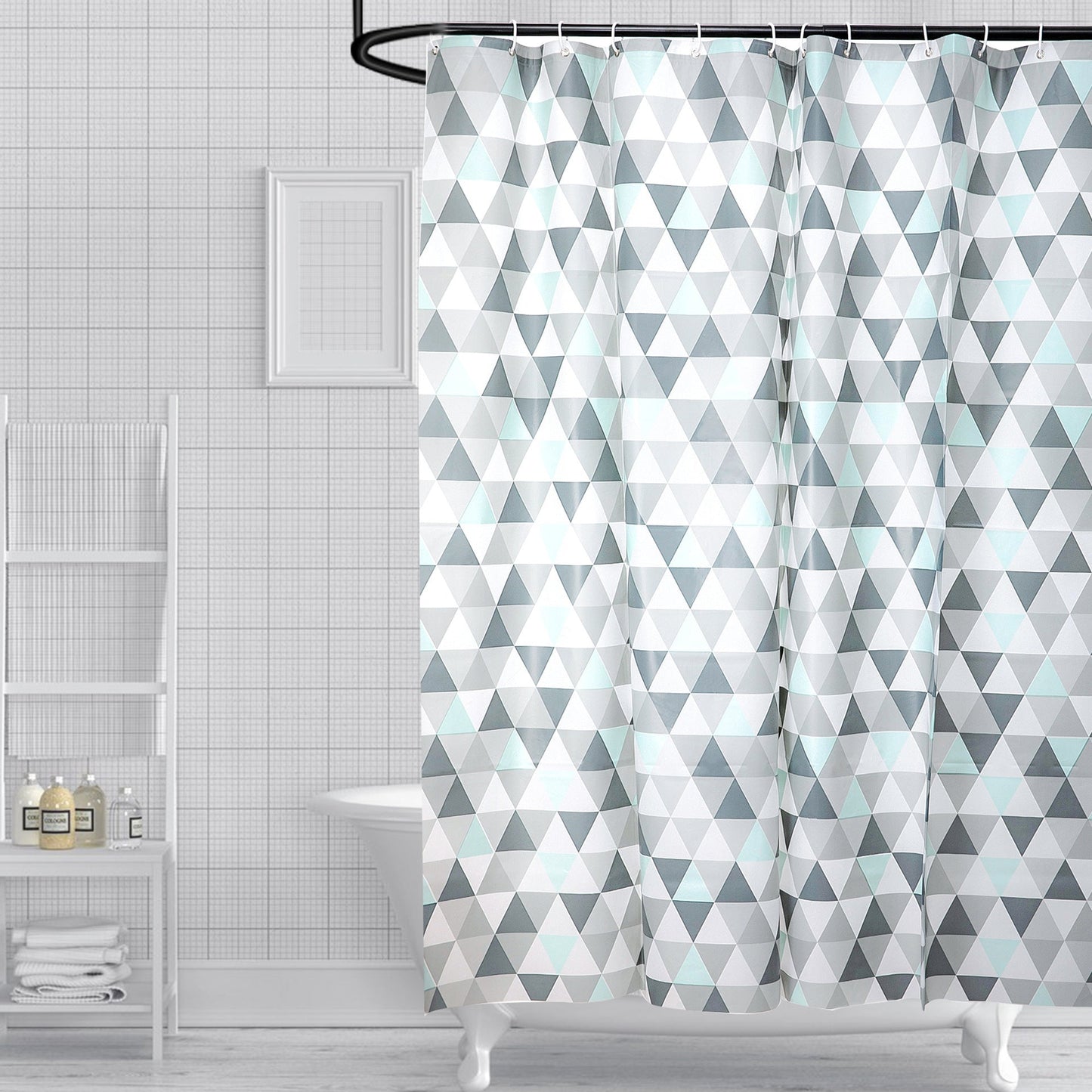 Geometric Triangle Pattern Shower Curtain